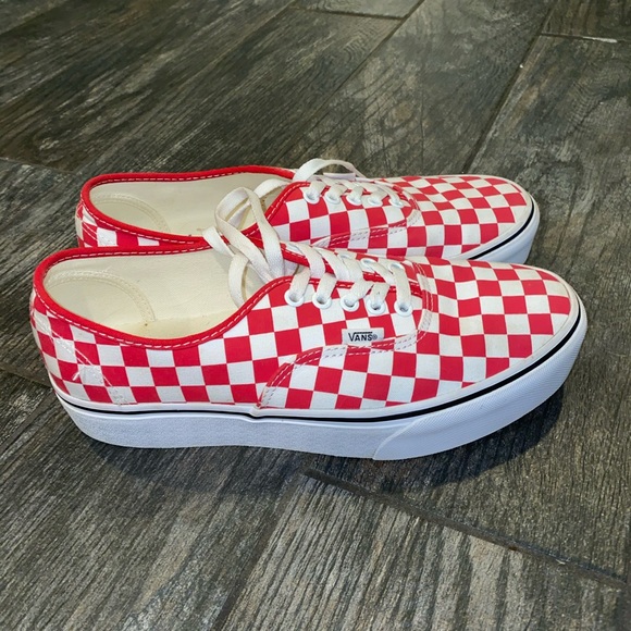 Vans Shoes - Red Checkered Platform Vans